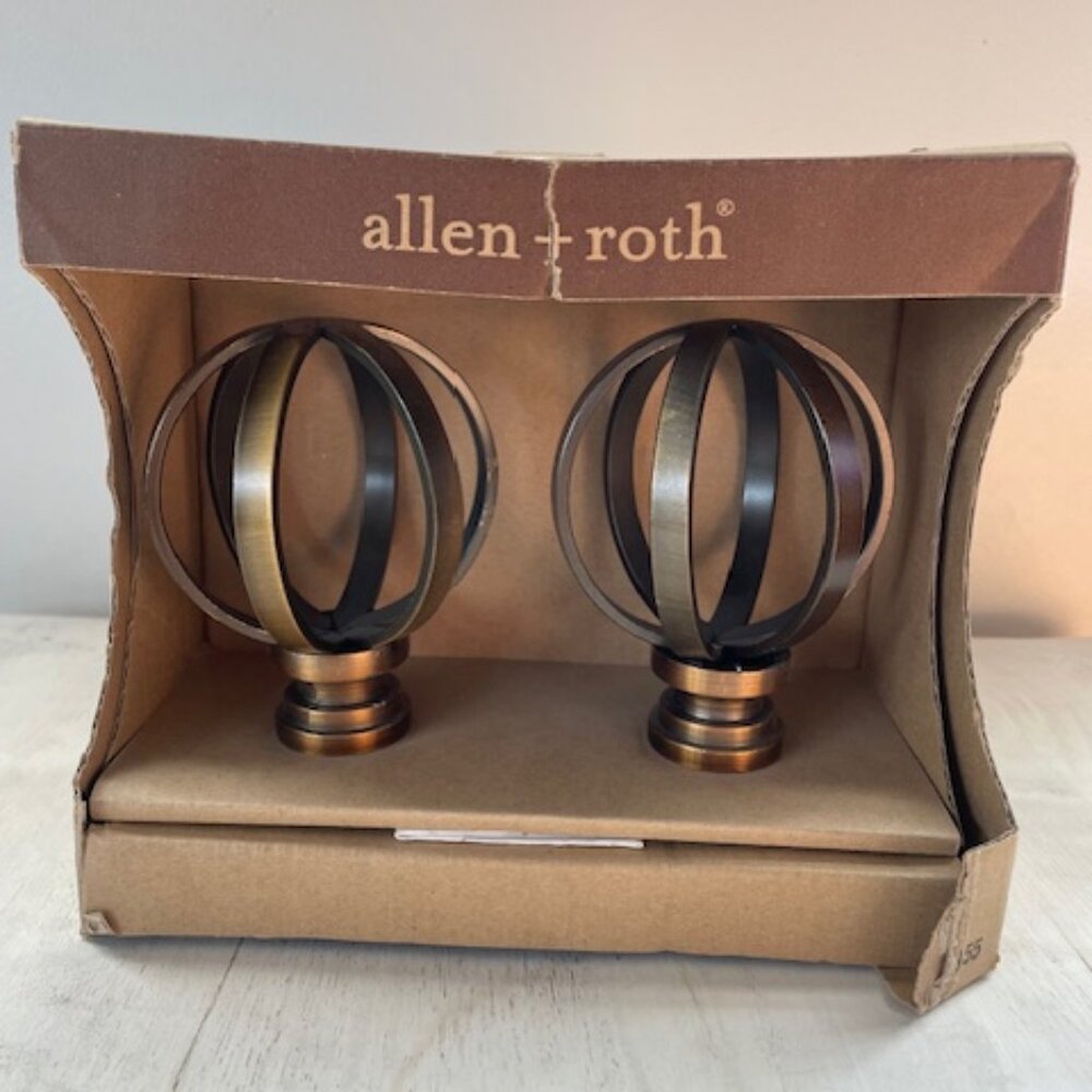 Allen + Roth #0634455 Oil Rubbed Bronze Steel 2 FINIALS in Package